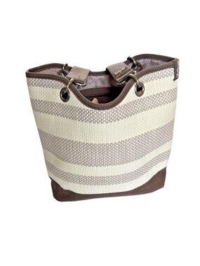 Thirty One 31 Canvas Crew Woven Straw Purse